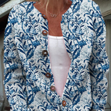 Teresa™ | Vintage ziedu džemperis ar priekšējo pogu