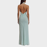 Milica - Slinky Halter Maxi Kleita
