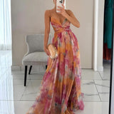 Giselle - Eleganta maxi kleita ar ziedu dizainu