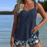 Laluna® | Tankini Svītrains ar Divdaļīgu Pludmales Biksīšu