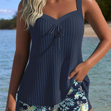 Laluna® | Tankini Svītrains ar Divdaļīgu Pludmales Biksīšu